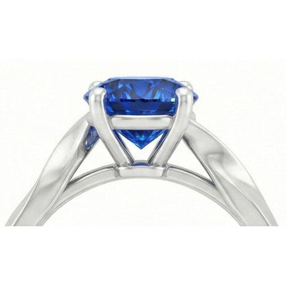 1 Carat Solitaire Women's Ceylon Sapphire Ring Twisted Shank