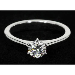 1 Carat Thin Band Earth Mined Diamond Engagement Ring