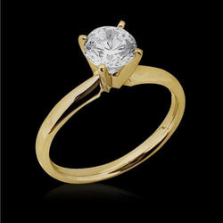 1 Carats Lab Grown Diamond Wedding Solitaire Ring Yellow Gold 14K