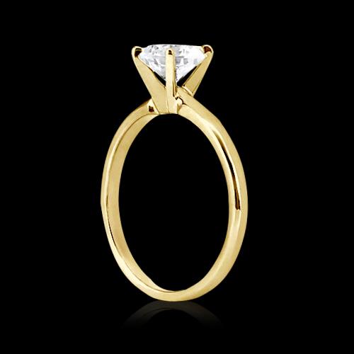1 Carats Lab Grown Diamond Solitaire Ring Yellow Gold 14K