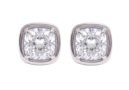 1 Carat Cushion Cut Lab Grown Diamonds Stud Earring White Gold 14K