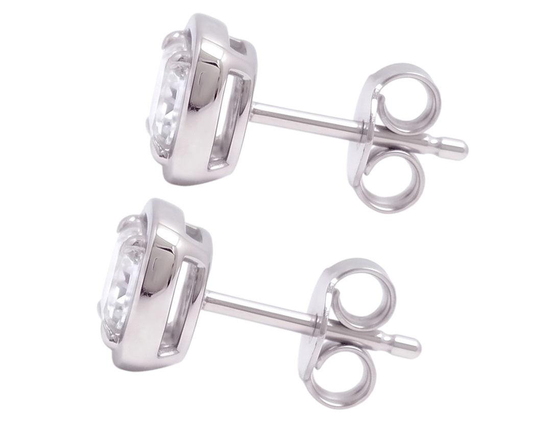 1 Carat Cushion Cut Lab Grown Diamonds Stud Earring White Gold 14K