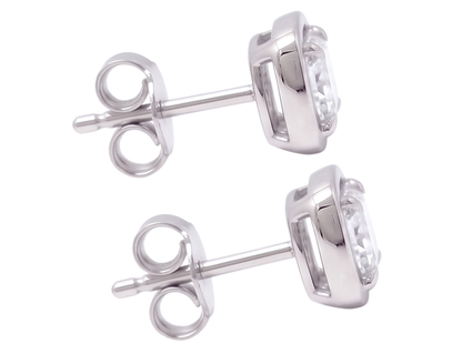 1 Carat Cushion Cut Lab Grown Diamonds Stud Earring White Gold 14K