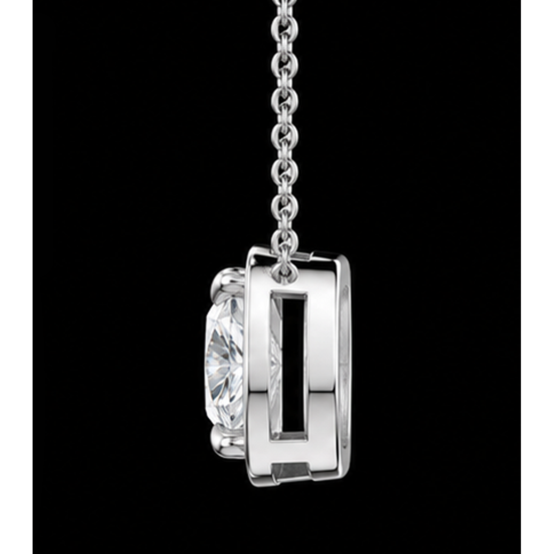 1 Carat Cushion Cut Natural Diamond Pendant White Gold 14K