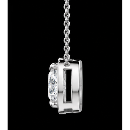 1 Carat Cushion Cut Natural Diamond Pendant White Gold 14K