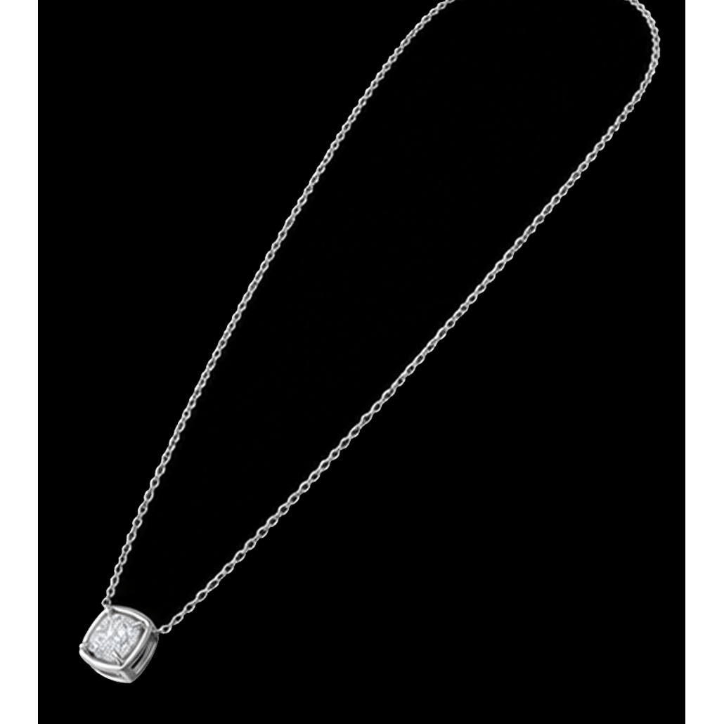 1 Carat Cushion Cut Natural Diamond Pendant White Gold 14K