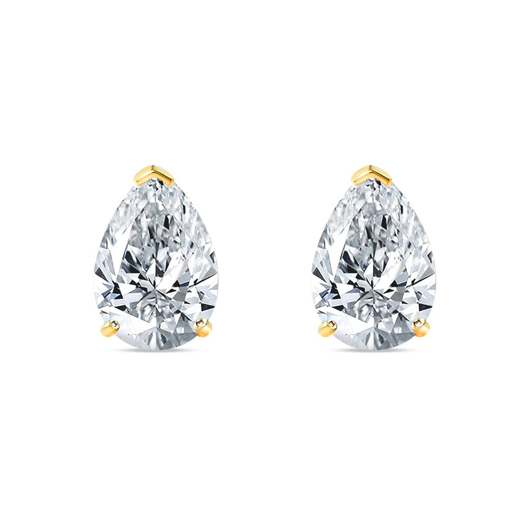 1 Carat G Vs1 Natural Earth Mined Diamond Stud Earring Pair Yellow Gold 14K