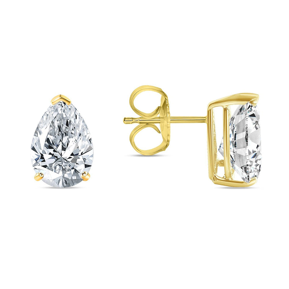 1 Carat G Vs1 Natural Earth Mined Diamond Stud Earring Pair Yellow Gold 14K