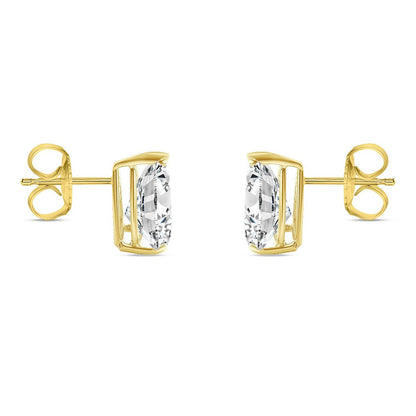 1 Carat G Vs1 Natural Earth Mined Diamond Stud Earring Pair Yellow Gold 14K