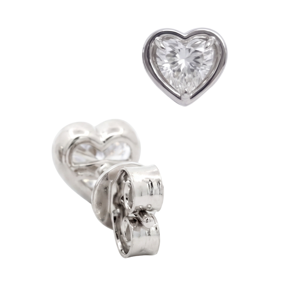 1 Carat Heart Cut Lab Grown Diamonds White Gold Earring