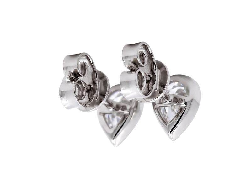 1 Carat Pear Cut Lab Grown Diamonds White Gold Earring