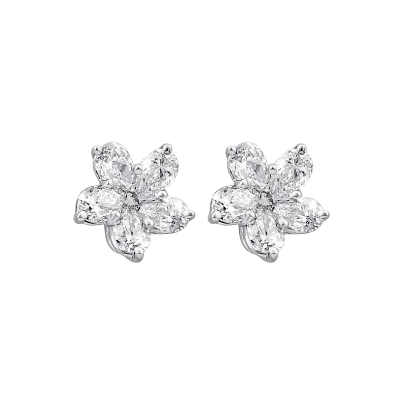 1 Carat Pear Natural Earth Mined Diamond Stud Earring White Gold 14K Women Jewelry