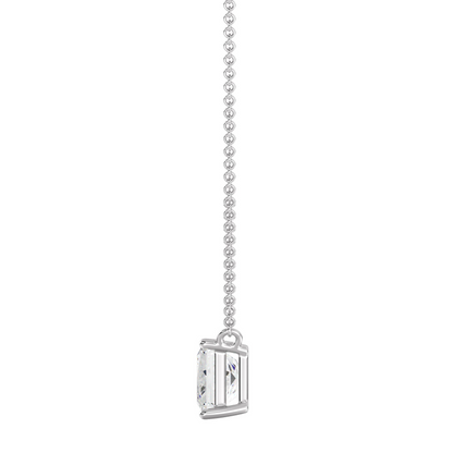 1 Carat Princess Cut Solitaire Natural Earth Mined Diamond Necklace Pendant