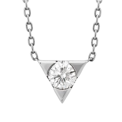 1 Carat Round Cut GIA CERTIFIED Lab Grown Diamond Triangle Shape Pendant Necklace