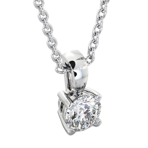 1 Carat Round Natural Diamond Necklace Pendant White Gold 14K