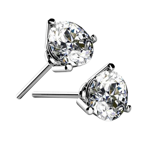 natural round diamond 1ct earring close up detail