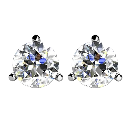natural round diamond 1ct earring side angle