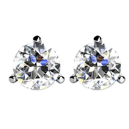 natural round diamond 1ct earring side angle