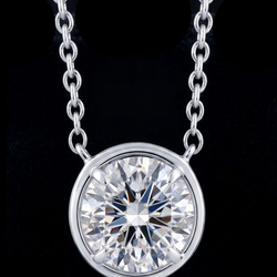 1 Carat Round Shape Lab Grown Diamond Pendant 14K White Gold