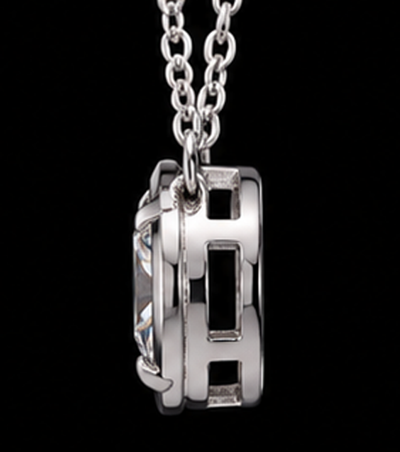 1 Carat Round Shape Lab Grown Diamond Pendant 14K White Gold