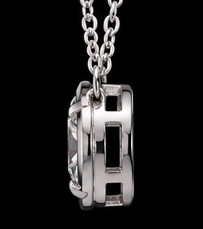 1 Carat Round Shape Lab Grown Diamond Pendant 14K White Gold
