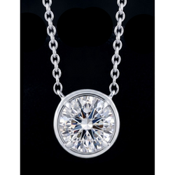 1 Carat Round Shape Natural Diamond Pendant 14K White Gold