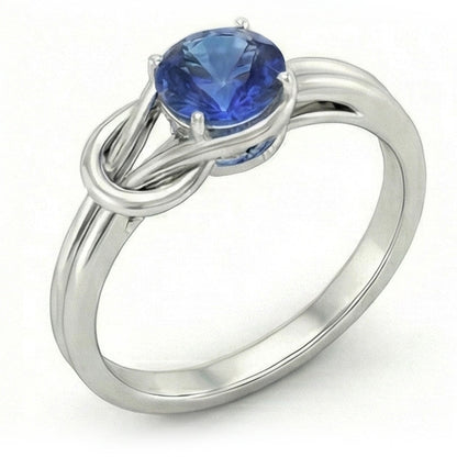 Natural Real ( Not Lab Grown )  1 Carat Solitaire Blue Sapphire White Gold 14K Fancy Ring Jewelry New