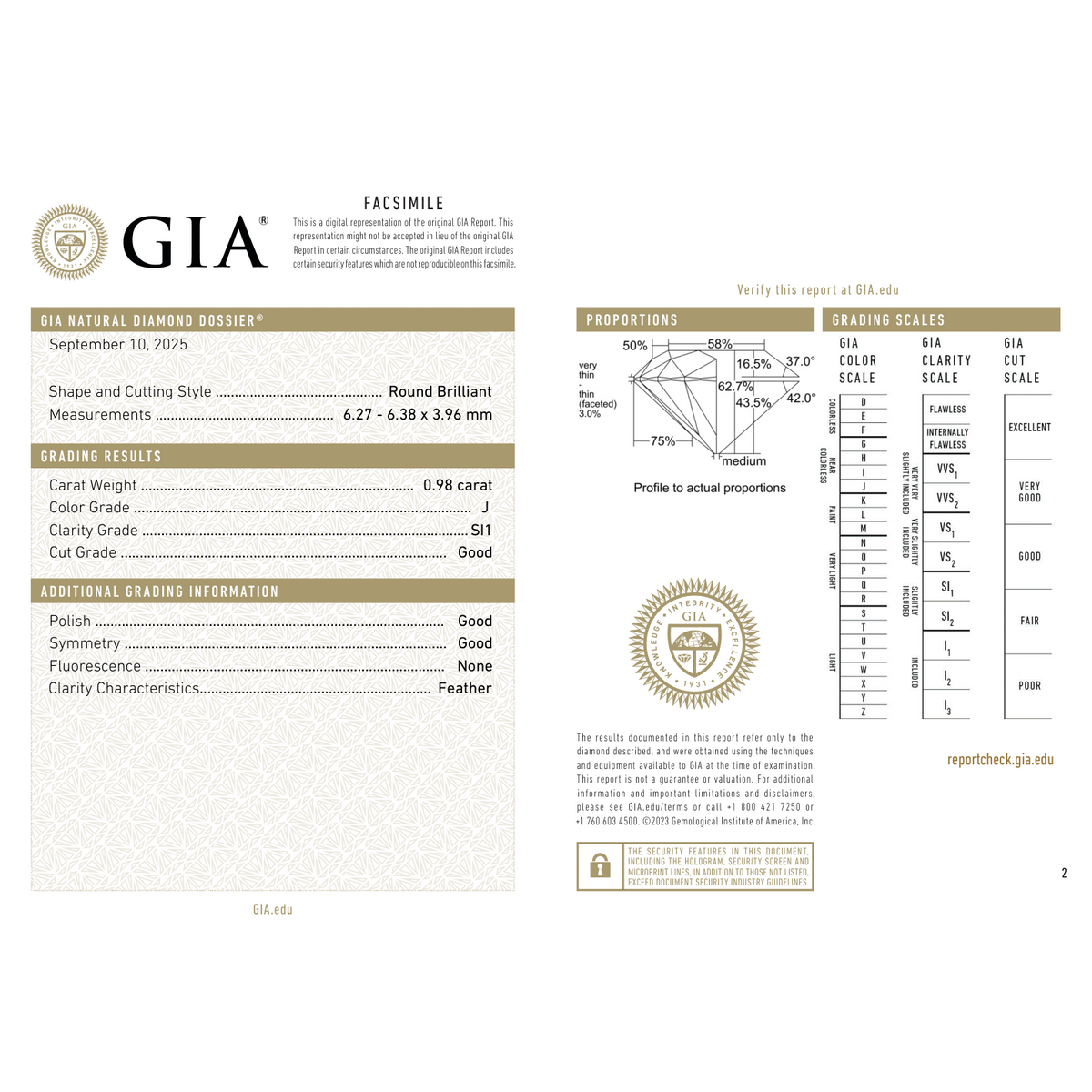 GIA Certificate 2
