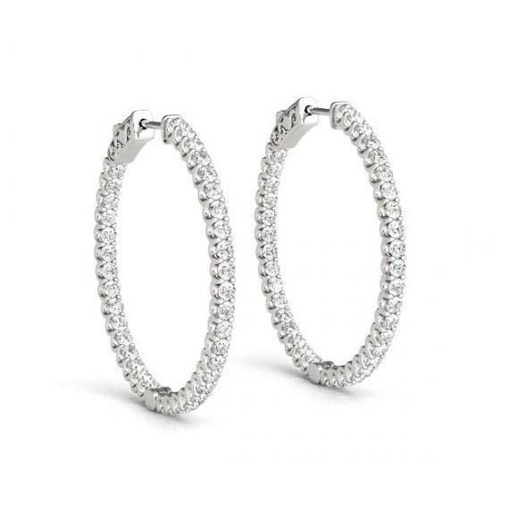 1ct Small Diamond Hoops