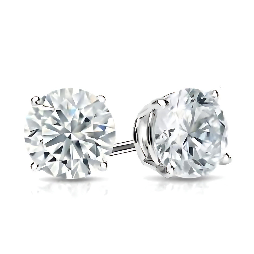 1ct Natural Earth Mined Diamond Solitaire Earrings Studs