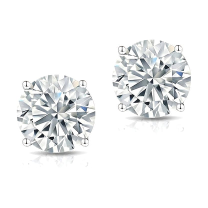 1ct Natural Earth Mined Diamond Solitaire Earrings Studs