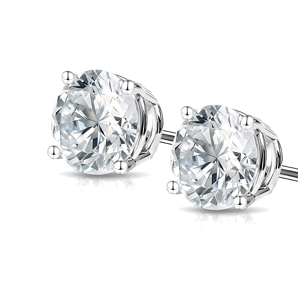 1ct Natural Earth Mined Diamond Solitaire Earrings Studs