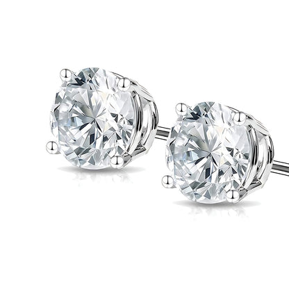 1ct Natural Earth Mined Diamond Solitaire Earrings Studs