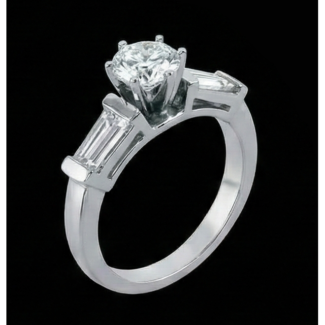 2.01 Carat Natural Earth Mined Diamonds Three Stone Style Engagement Ring New