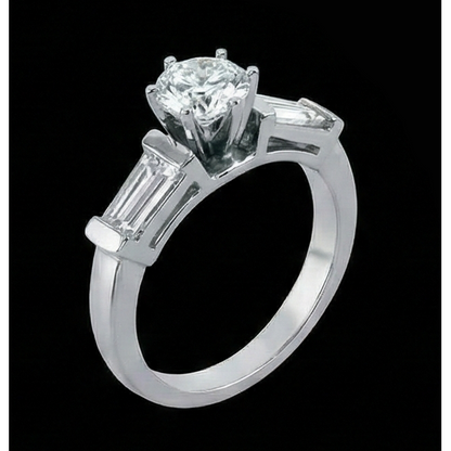 2.01 Carat Natural Earth Mined Diamonds Three Stone Style Engagement Ring New