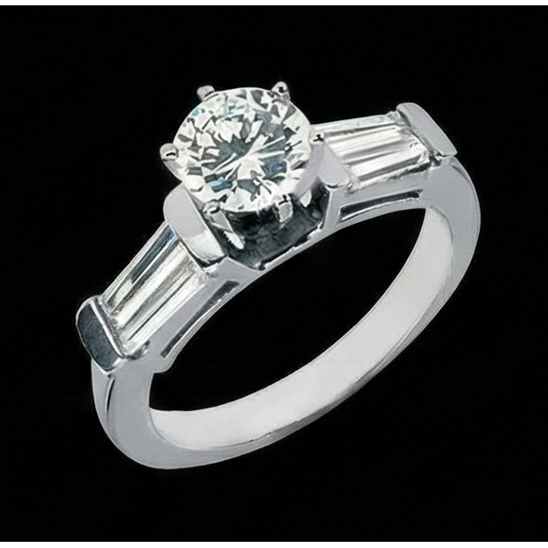 2.01 Carat Natural Earth Mined Diamonds Three Stone Style Engagement Ring New