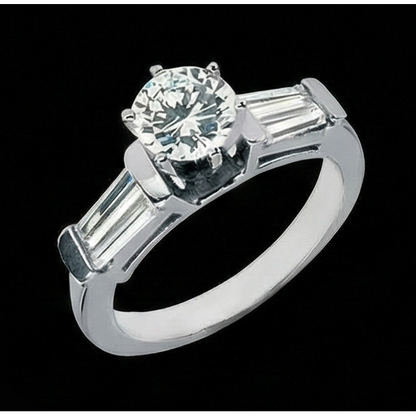 2.01 Carat Natural Earth Mined Diamonds Three Stone Style Engagement Ring New