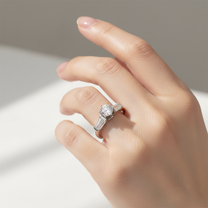 2.01 Carat Natural Earth Mined Diamonds Three Stone Style Engagement Ring New