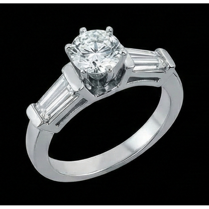 2.01 Carat Natural Earth Mined Diamonds Three Stone Style Engagement Ring New