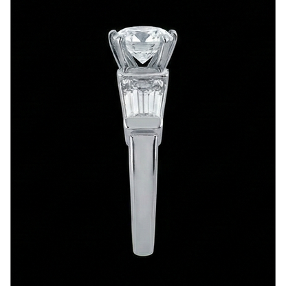 2.01 Carat Natural Earth Mined Diamonds Three Stone Style Engagement Ring New