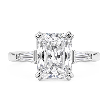 2.11 Carat Radiant & Baguette Lab Grown Diamonds Three Stone Engagement Ring
