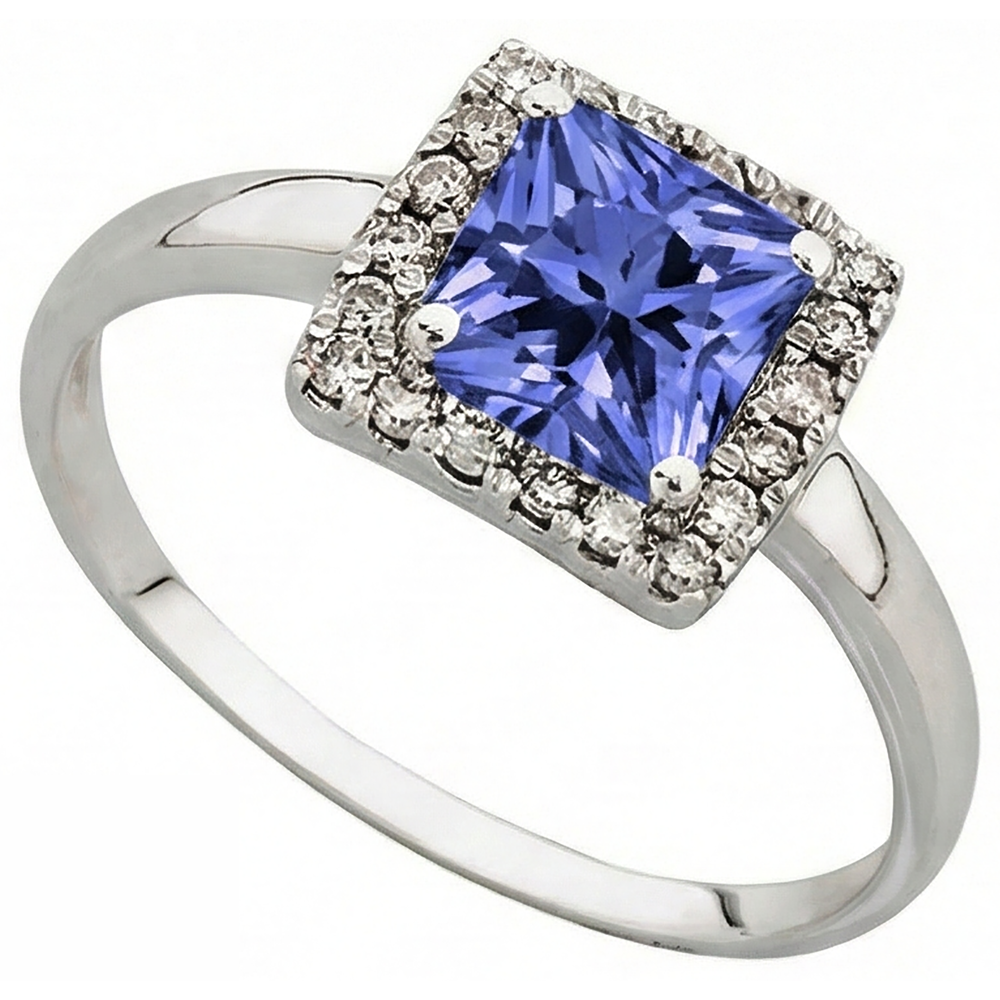 natural round tanzanite 2.15ct ring top view