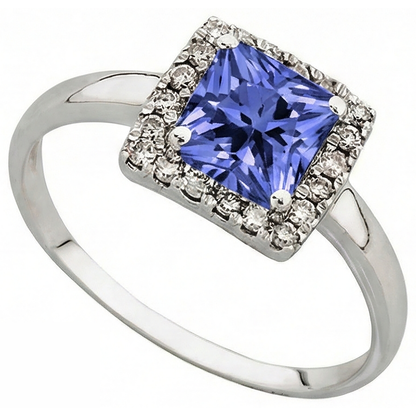 natural round tanzanite 2.15ct ring top view