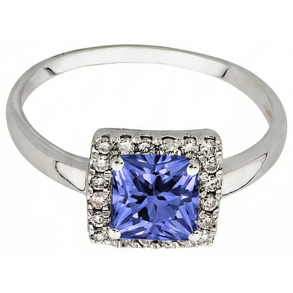 natural round tanzanite 2.15ct ring side angle