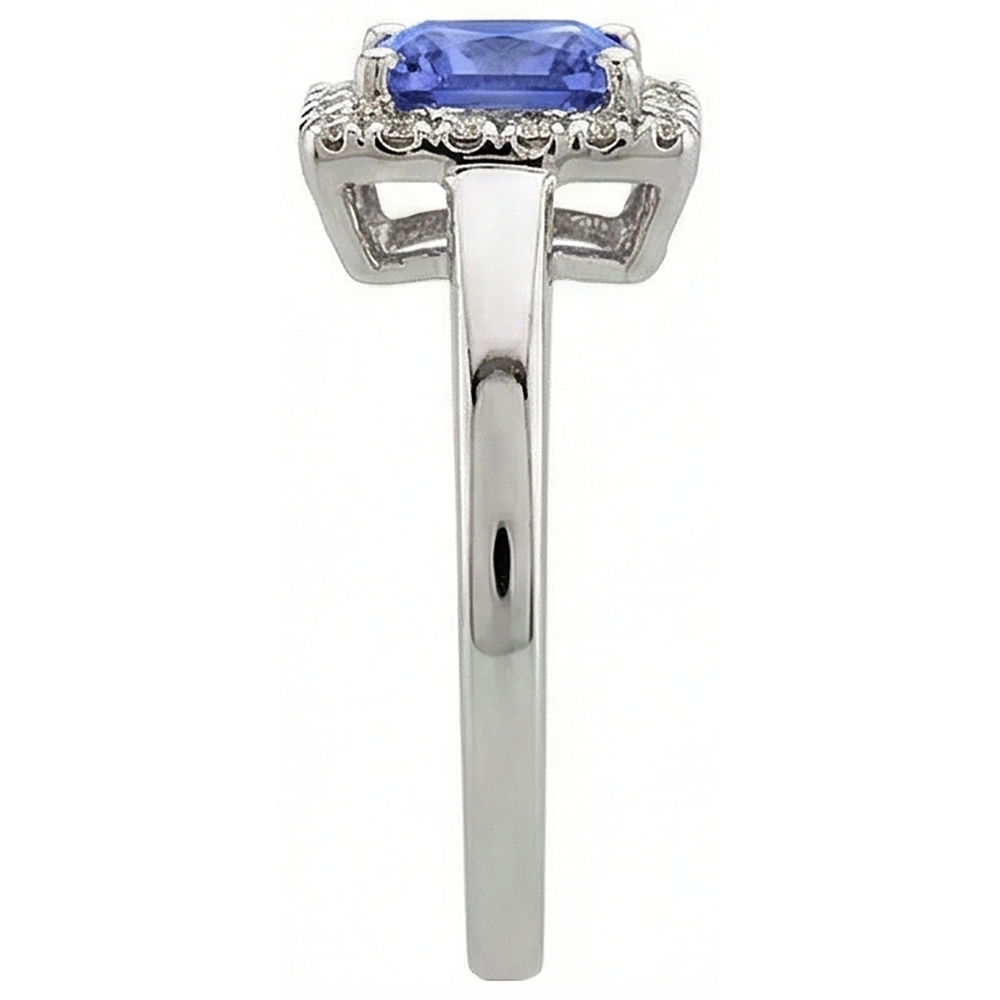 natural round tanzanite 2.15ct ring profile view