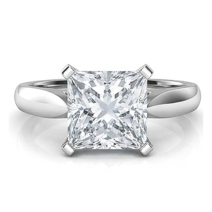2.25 Carat Solitaire Natural Earth Mined Diamond Anniversary Ring 14K White Gold