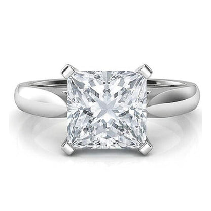 2.25 Carat Solitaire Natural Earth Mined Diamond Anniversary Ring 14K White Gold