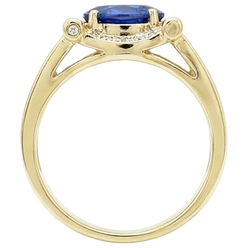 2.25 Carats Natural Earth Mined Diamond Ceylon Sapphire Men's Ring Jewelry Gold 14K