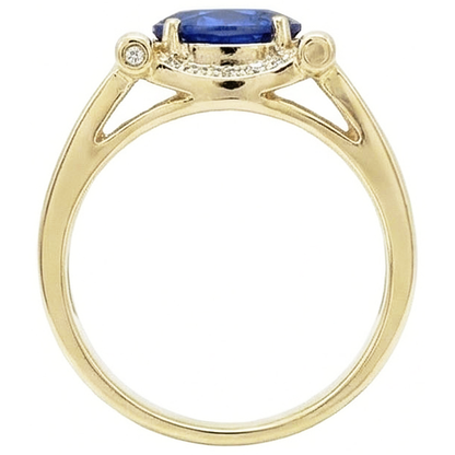 2.25 Carats Natural Earth Mined Diamond Ceylon Sapphire Men's Ring Jewelry Gold 14K