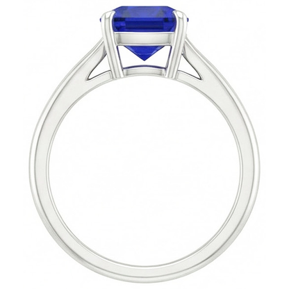 natural cushion sapphire 2.25ct ring side angle